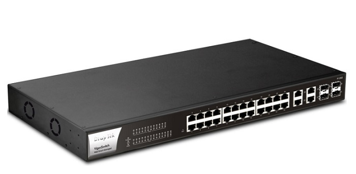 24-Port Gigabit PoE Smart Switch DrayTek VigorSwitch P1282