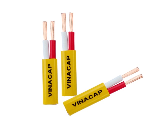 Dây điện dẹt đôi mềm nhiều sợi bọc PVC VINACAP VCm tiết diện 1.0mm²