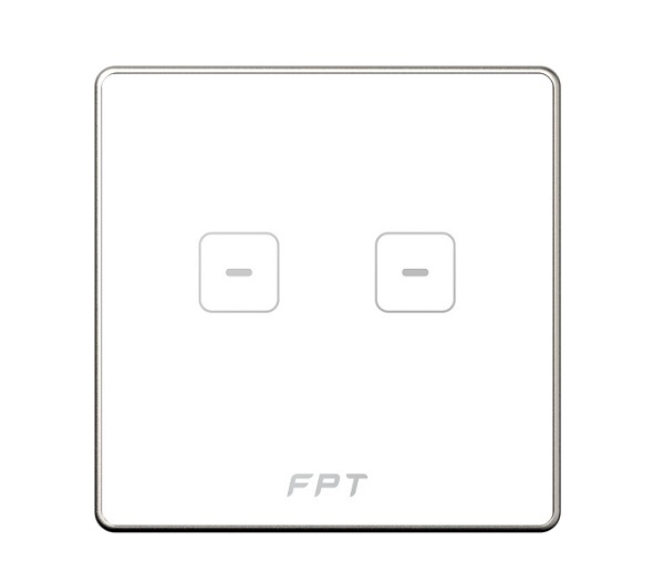 Công tắc cảm ứng 2 nút vuông trắng FPT Smart Home SNZD0111