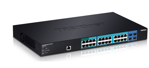 28-Port Gigabit PoE + 4-Port Gigabit SFP Managed Layer 2 Switch TRENDnet TL2-PG284