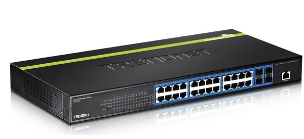 24-Port Gigabit + 4-Port Gigabit SFP Managed Layer 2 Switch TRENDnet TL2-G244