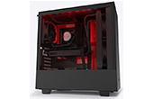 Vỏ case-Nguồn tản nhiệt NZXT | Compact Mid-Tower Case with RGB NZXT H510i MATTE BLACK/RED