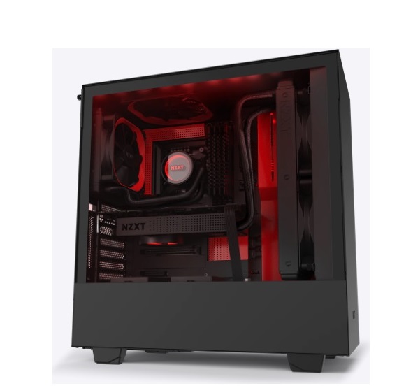 Compact Mid-Tower Case with RGB NZXT H510i MATTE BLACK/RED