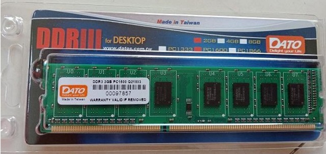 RAM Desktop DATO DDR3 2GB 1600MHz