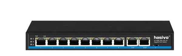 8-Port FE PoE + 2-Port FE Uplink Switch HASIVO S1100P-8F-2F-AI