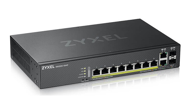 8-port GbE PoE + 2-port GbE combo Managed Switch ZyXEL GS2220-10HP