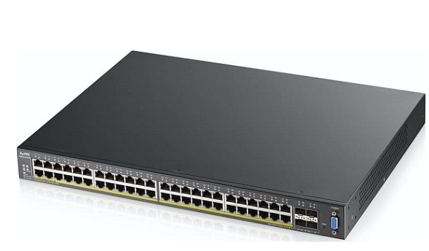 48-port GbE PoE + 4-port 10GbE SFP+ Layer 3 Access Switch ZyXEL XGS2210-52HP