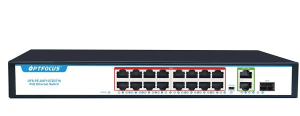 16-port 100M PoE Switch OPTFOCUS OFS-PE-GSF1GT2DT16