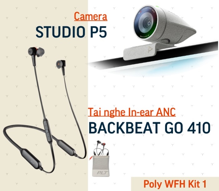 Bộ Kit camera hội nghị truyền hình Poly Studio P5 & BackBeat Go 410 (WFH-01)