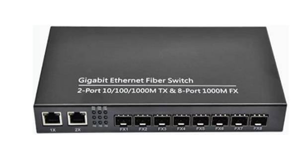 Bộ chuyển đổi Quang HDTEC Ethernet Converter 8P SFP + 2 RJ45 1G