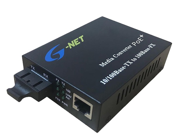 1-Port 10/100M PoE Switch G-NET G-PMC-1FX1TP-SC20S