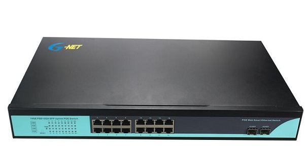 16-Port 10/100/1000Base-TX PoE Switch G-NET G-PESB-2GX16GP-SFP