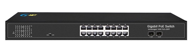 16-Port 10/100/1000Base-TX PoE Switch G-NET GX-PES-2GX16GP-SFP