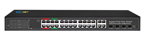 24-Port 10/100/1000Base-TX PoE Switch G-NET GX-PES-4GXC24GP-SFP-Pro