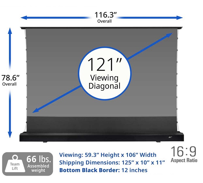 Màn chiếu điện Tab-tension 121-inch Elite Screens FTE121UH2-CLR