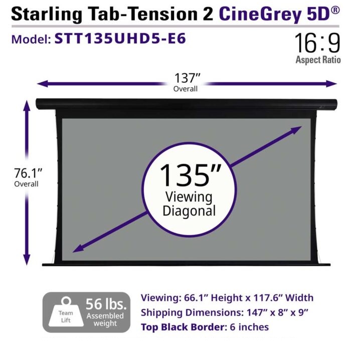 Màn chiếu điện Tab-tension 135-inch Elite Screens STT135UHD5-E6