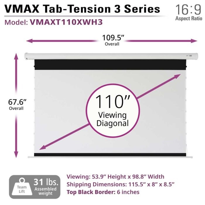 Màn chiếu điện Tab-tension 110-inch Elite Screens VMAXT110XWH3