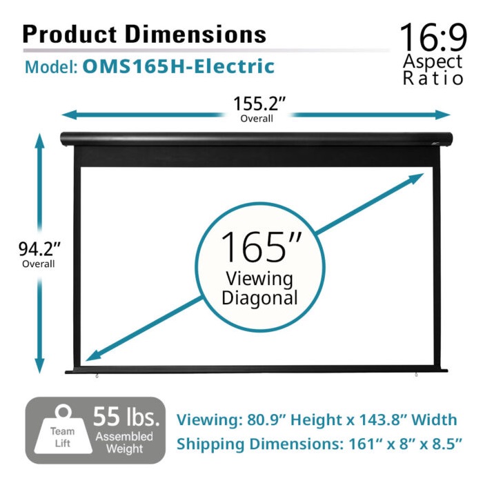 Màn chiếu điện 165-inch Elite Screens OMS165H-ELECTRIC