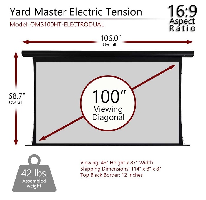 Màn chiếu điện Tab-tension 100-inch Elite Screens OMS100HT-ELECTRODUAL