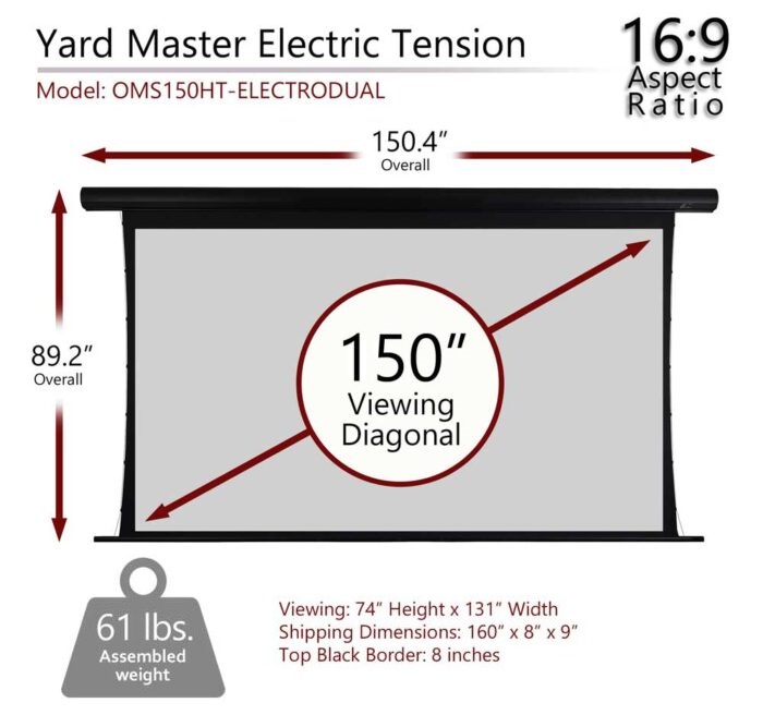 Màn chiếu điện Tab-tension 150-inch Elite Screens OMS150HT-ELECTRODUAL