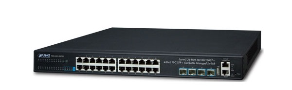 24-Port GE + 4-Port 10G SFP+ Layer 3 Stackable Managed Switch PLANET SGS-6341-24T4X