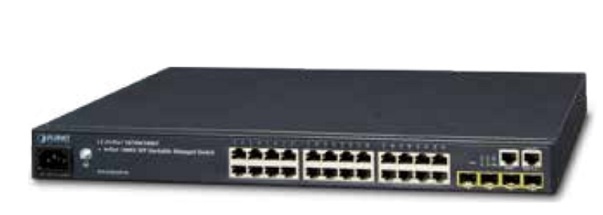 24-Port 10/100/1000T + 4-Port 1000X SFP Stackable Managed Switch PLANET SGS-6340-24T4S