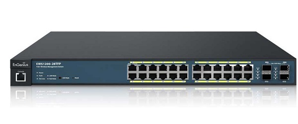 24-Port Managed Gigabit 410W PoE+ Switch EnGenius EWS1200-28TFP