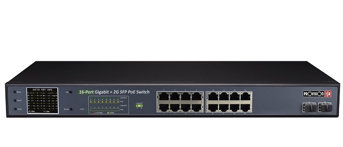 16-port Giga PoE Switch Provision-ISR PoES-16250GCL+2SFP