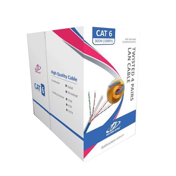 Cáp mạng 305 mét/ cuộn GOLDEN JAPAN UTP CAT6 (đồng nguyên chất)