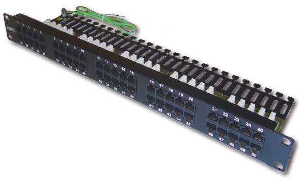Patch panel for Telephone 50 port Dintek 19 inch (1402-01003)