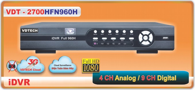 Đầu ghi hình 4 kênh VDTECH VDT-2700HFN 960H