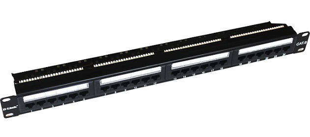 Patch Panel 24-port fully loaded Cat6 UTP D-Link NPP-C61BLK241