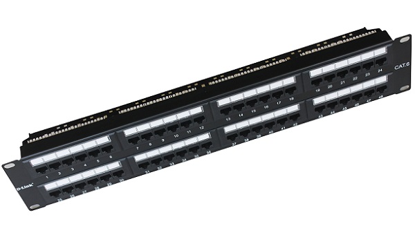 Patch Panel 48-port fully loaded Cat6 UTP D-Link NPP-C61BLK481