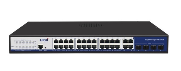 24-Port PoE Managed Gigabit Switch HRUI HR-AFGM-2444S-400