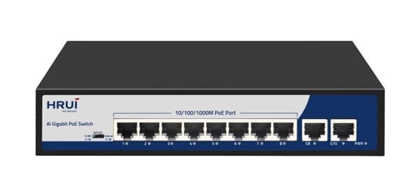 8-Port PoE Gigabit Switch HRUI HR900-AFG-82N