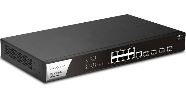 8-Port 2.5GbE PoE + 4-Port 10Gbps SFP+ Managed Switch Draytek VigorSwitch PQ2121x