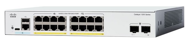 16-Port GE PoE+ + 2-Port Gigapit SFP Switch Cisco C1200-16P-2G