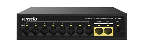 10-Port 100M Lite PoE Switch TENDA S110PC