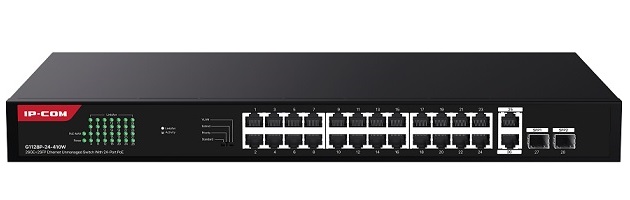 26GE+2SFP with 24-Port PoE Unmanaged Switch IP-COM G1128P-24-410W