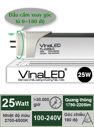 Đèn LED tuýp 25W VinaLED TL-C25S