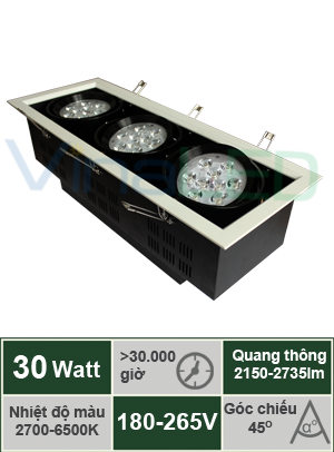 Đèn LED âm trần 30W VinaLED DL-B30H