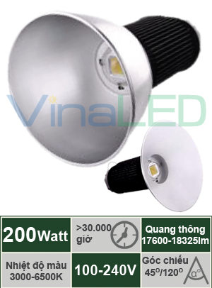 Đèn LED nhà xưởng 200W VinaLED HB-A200C 